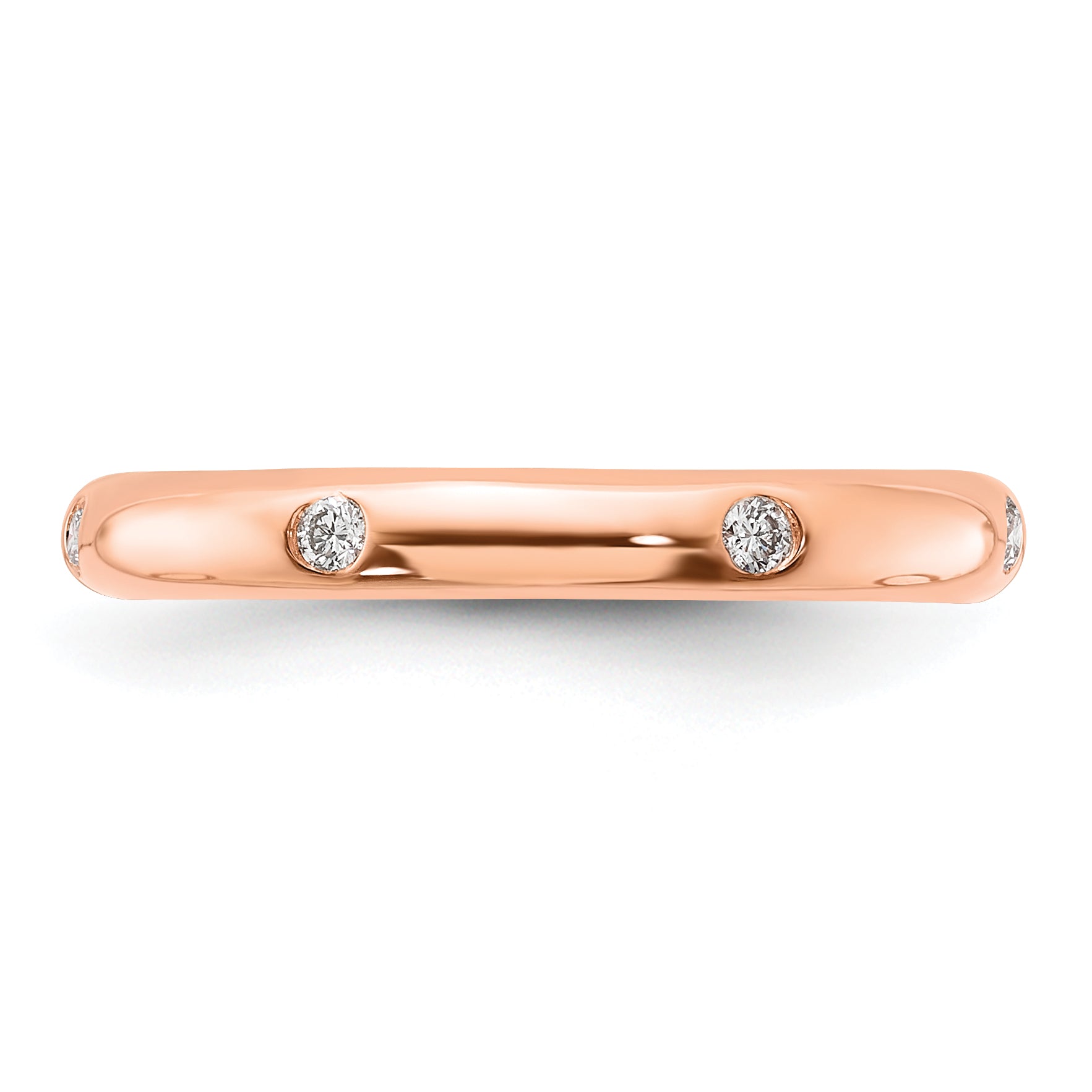 14k Rose Gold 3mm 6-stone 1/10 carat Diamond Band RM5621