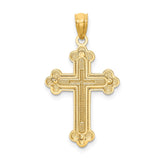 14k Two-tone Polished Budded Cross Pendant K5505