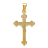 14k Polished Satin and Diamond-cut Crucifix Pendant K5554