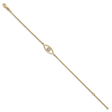 14k Complete VS Diamond Evil Eye 2-Strand 7 inch Bracelet with 1 inch Extender XB320VS