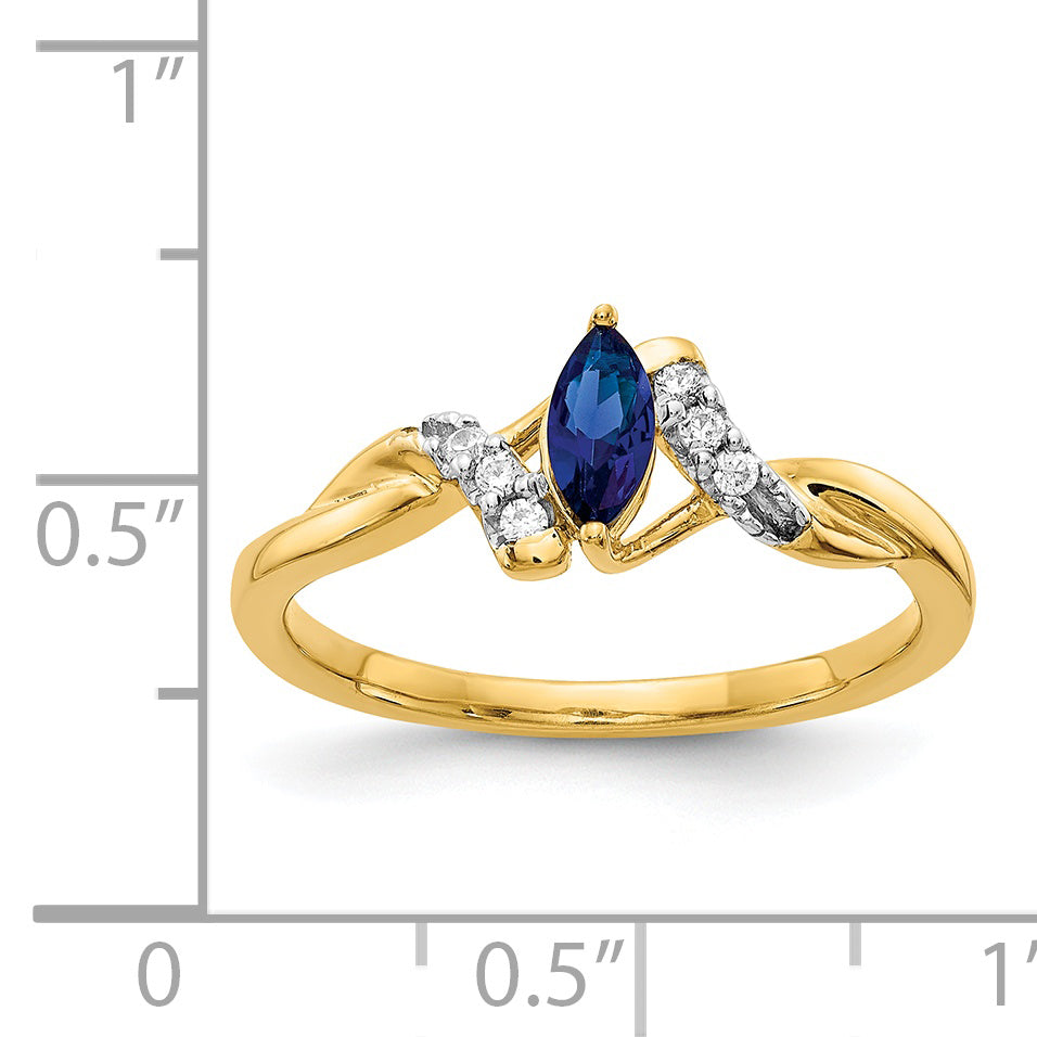 14k Diamond and Marquise Ruby Ring RM5753