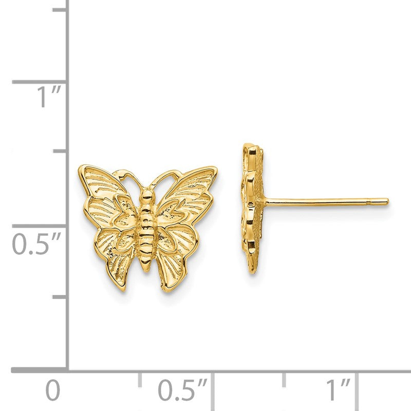 14K Polished Butterfly Post Earrings TF1568