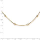 14k White Gold Complete 1/3 carat Bezel-set Diamond and Cable Chain 16-Station 16 inch Necklace PM1007
