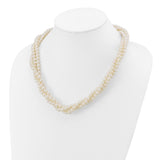 14k 6-7mm White Near-Round Freshwater Cultured Pearl 3-Strand 21 inch Necklace XF553