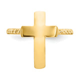 14k Polished and Textured Cross Ring K5740
