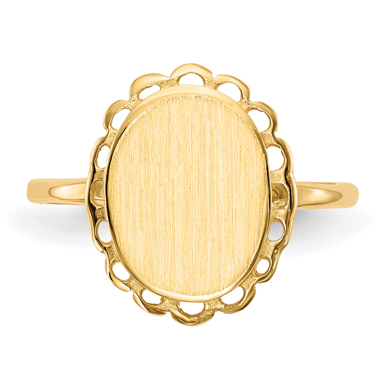14k 9.0x11.5mm Open Back Signet Ring RS193