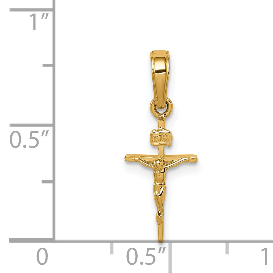 14k Small INRI Crucifix Pendant C3894