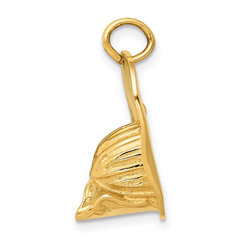 14k 3-D Large Firemans Helmet Charm A0412