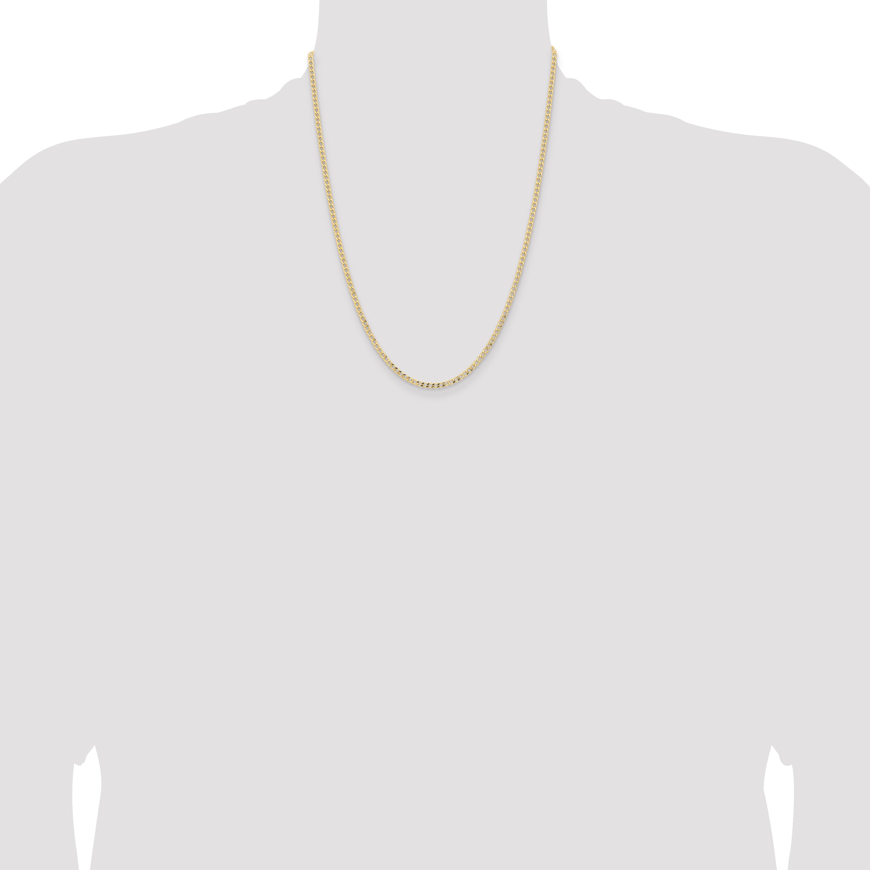 14K 10 inch 2.85mm Semi-Solid Curb with Lobster Clasp Anklet BC192