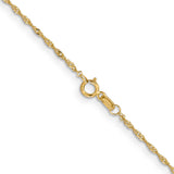 14K 14 inch 1.10mm Singapore with Spring Ring Clasp Chain PEN9