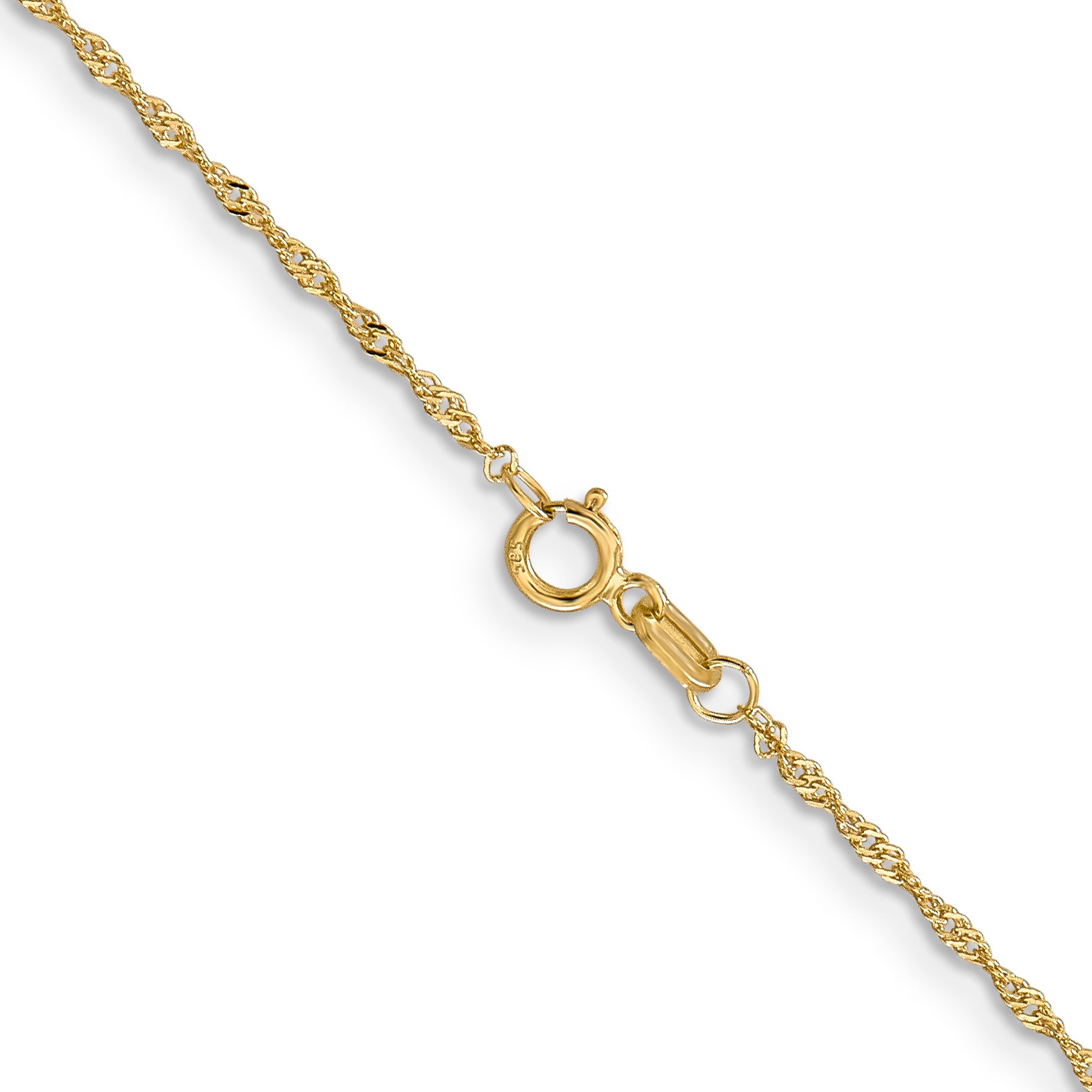 14K 14 inch 1.10mm Singapore with Spring Ring Clasp Chain PEN9