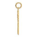 14K Polished Fancy Edge Heart Key Charm C1028