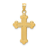 14K Satin and Polished Budded Cross Pendant K6247