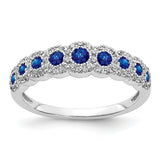 14k White Gold Diamond and Emerald Polished Ring RM5741