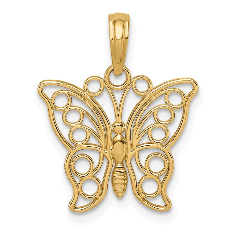 14K Cut-out Butterfly Large Pendant K3243