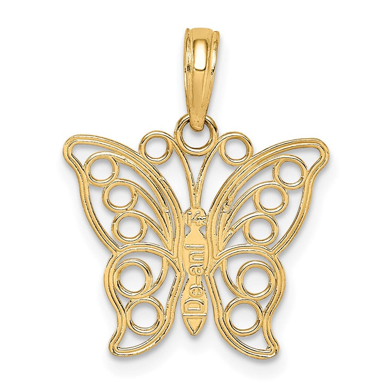 14K Cut-out Butterfly Large Pendant K3243