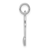 14k White Gold Polished Flat-Backed Musical Note Charm K950