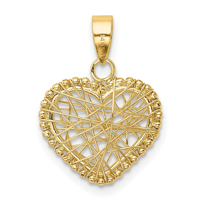 14K Polished Open Wire Heart Pendant K5172