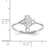 14k White Gold Polished Celtic Knot Cross Ring K5730