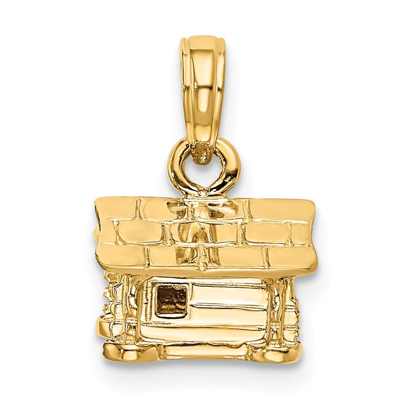 14k 3-D Log Cabin Pendant K2830