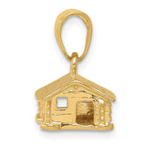 14k 3-D Log Cabin Pendant K2830