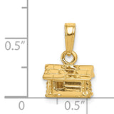 14k 3-D Log Cabin Pendant K2830