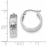 14k White Gold Diamond-cut Hoop Earrings TF1072W