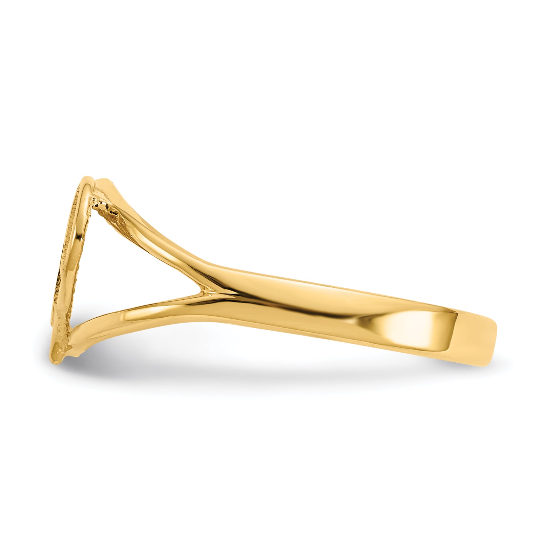 14k Polished MOM in Heart Ring R423