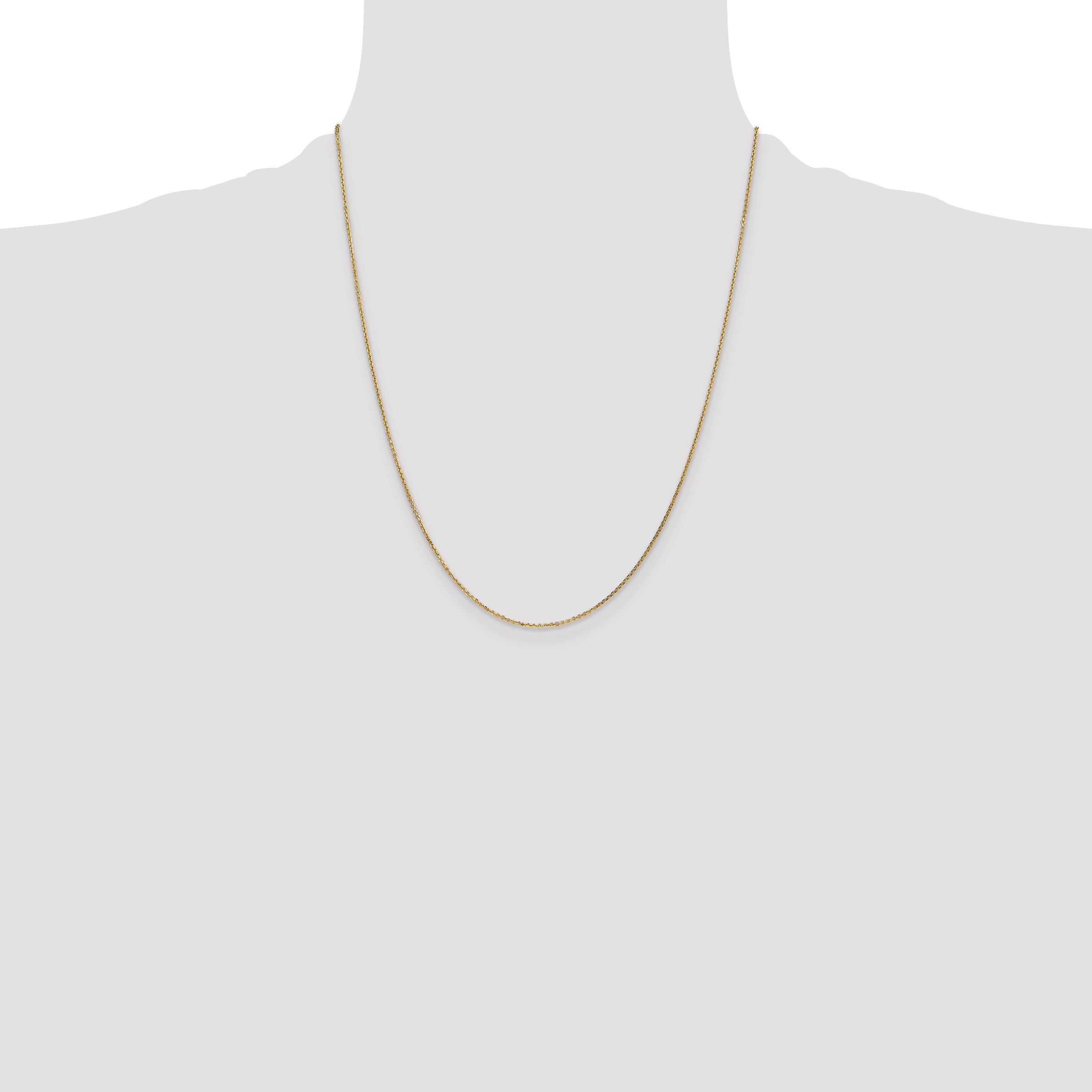 14K 14 inch .95mm Diamond-cut Cable with Lobster Clasp Chain PEN17