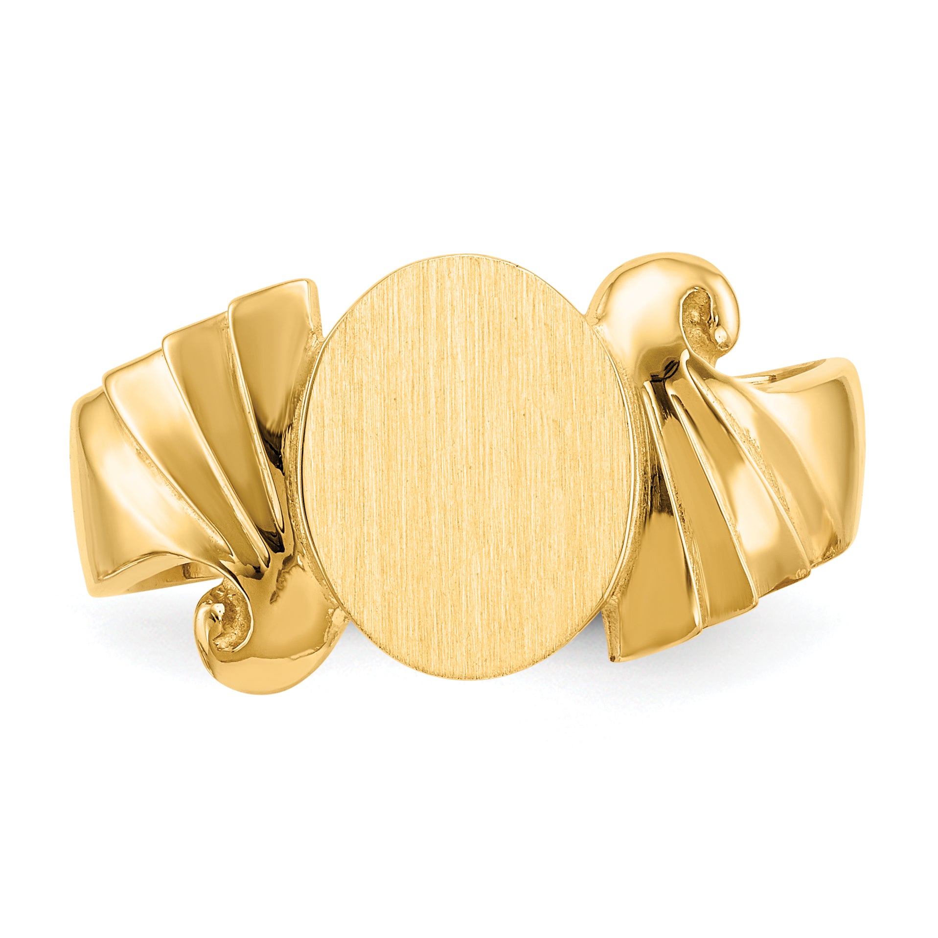 14k 8.5x10.0mm Open Back Signet Ring CH182
