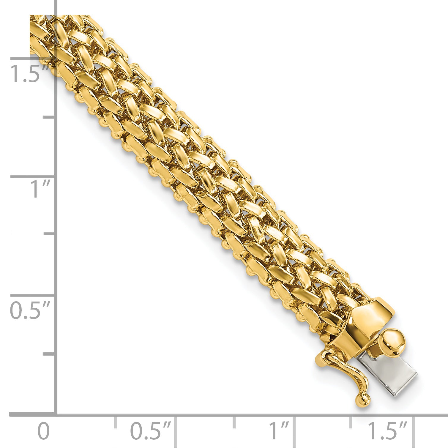 14k Polished 6.75mm Mesh 7.25 inch Bracelet SF595