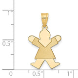 14k The Kids Solid Satin Small Girl Engravable Joy Charm XK116