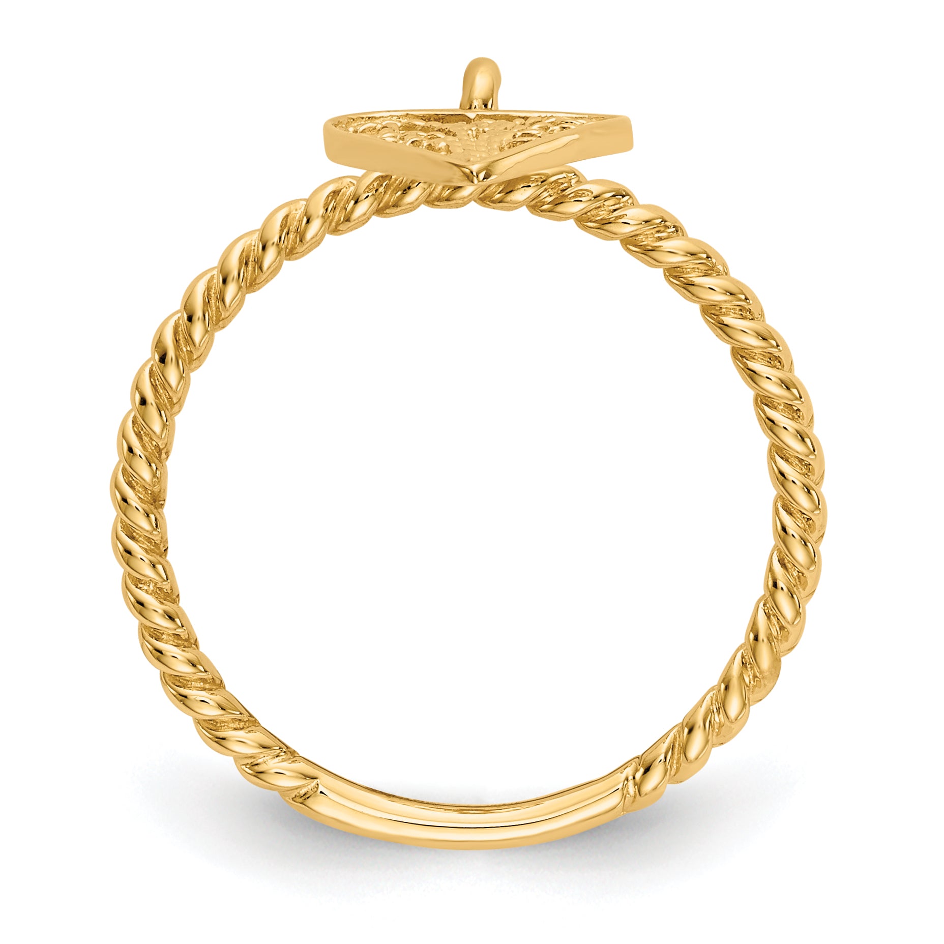 14k Dangle Filigree Heart Ring R91