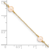 14k Madi K 5-6mm Pink Near-Round Freshwater Cultured Pearl 3-Station 6 inch Bracelet XF727