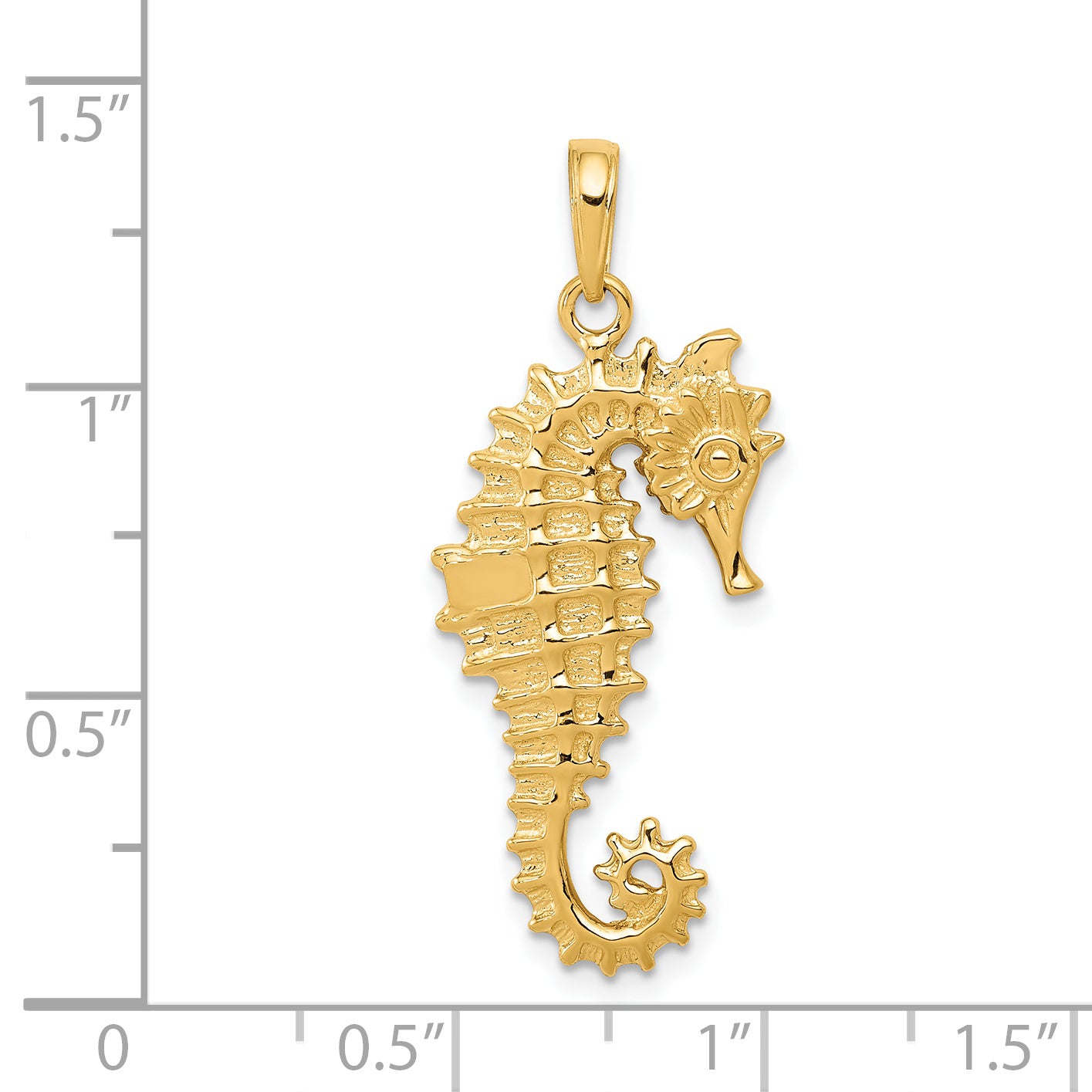 14k 3-D Seahorse Pendant C3389