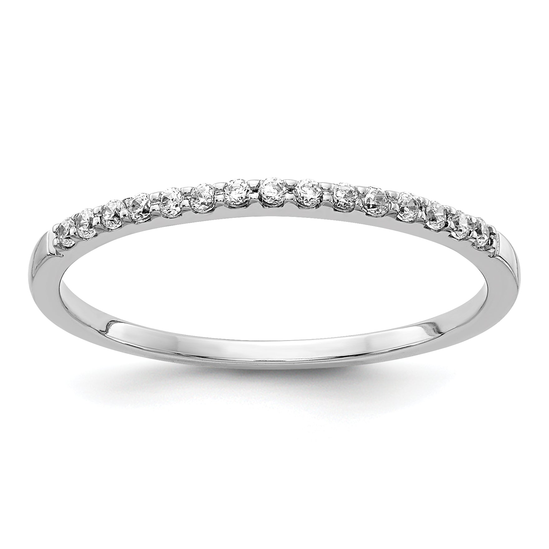 14k White Gold 2mm 1/8 carat Diamond Band RM5622
