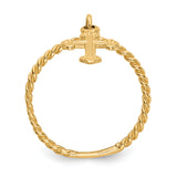 14k Cross Dangle Twisted Band Size 4 Baby / Childs Ring K5112