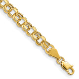 14k 5mm Hollow Double Link 7.25 inch Charm Bracelet SSD1