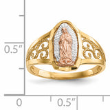 14k Two-tone with White Rhodium Our Lady of Guadalupe Ring R586