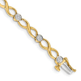 14k Complete 1/8 carat Diamond Infinity Link 7 inch Bracelet BM4631