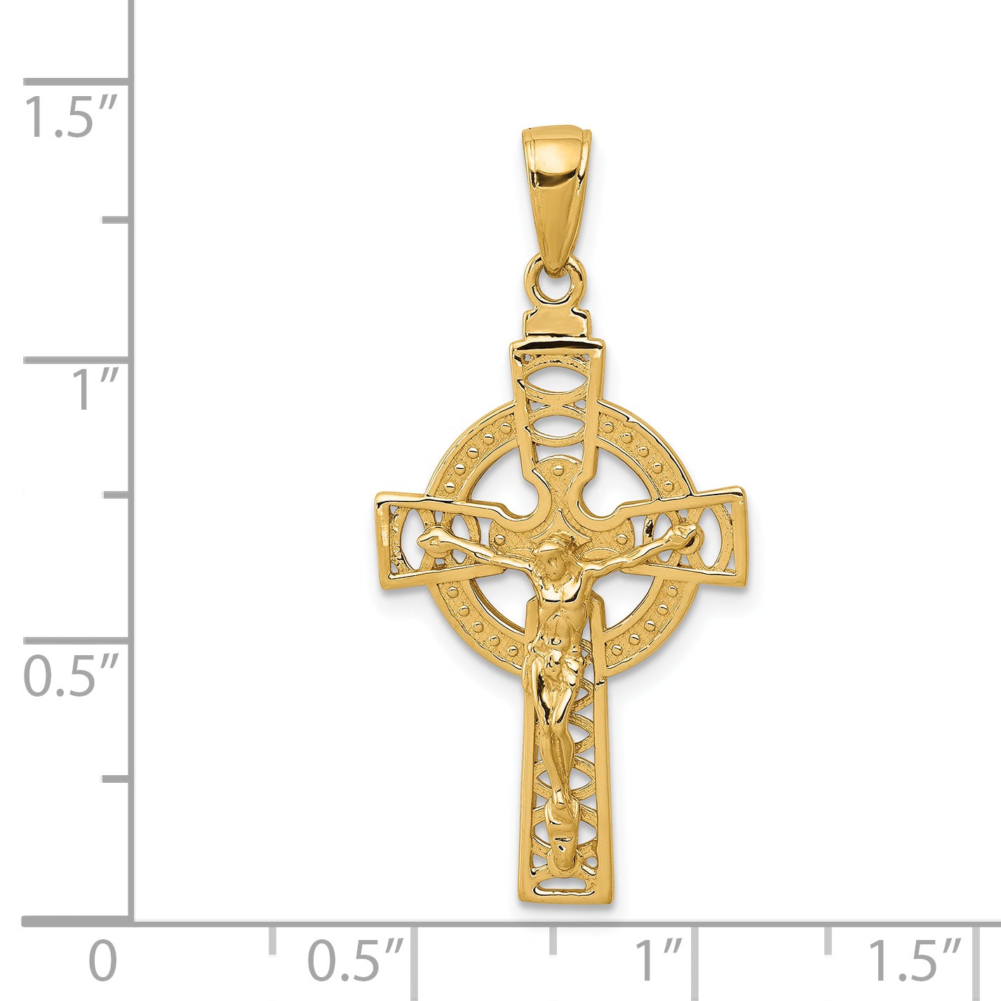 14k Polished Celtic Crucifix Pendant D4419