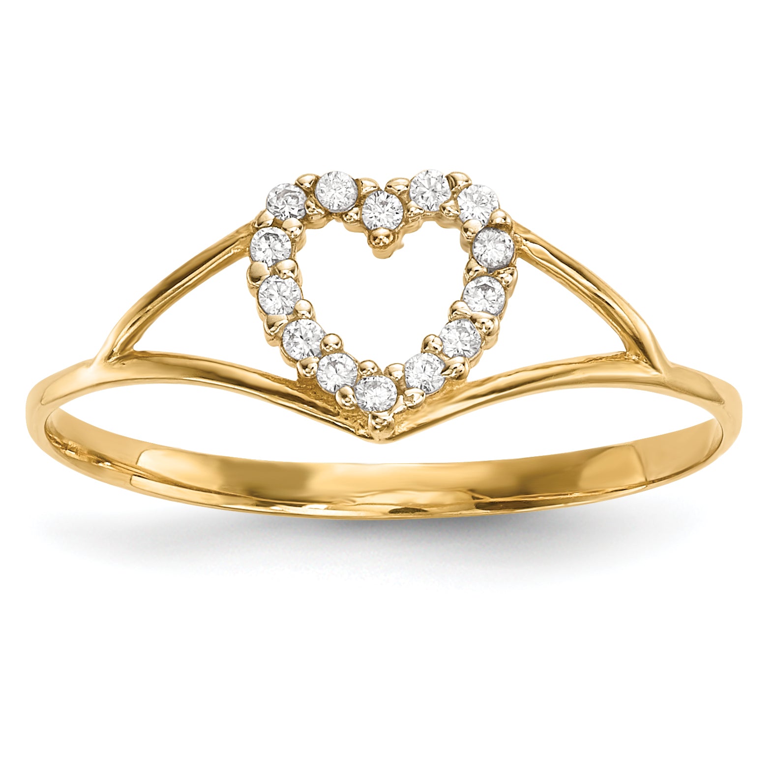 14k CZ Heart Ring R595