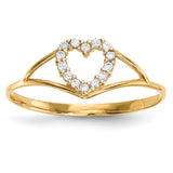 14k CZ Heart Ring R595