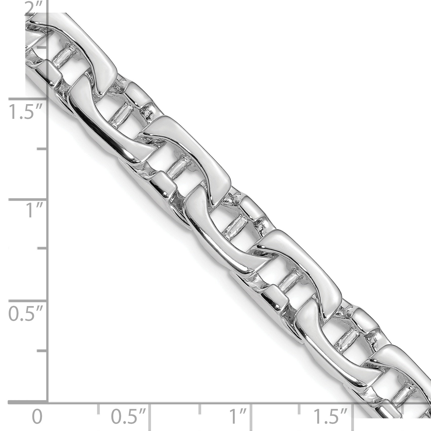 14K White Gold 20 inch 8.5mm Hand Polished Fancy Link with Fancy Lobster Clasp Chain WLK409