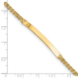 14k Polished Solid Chain/Solid Plate Two-Strand Rope 41x5mm Plate 7 inch ID Bracelet 012SD