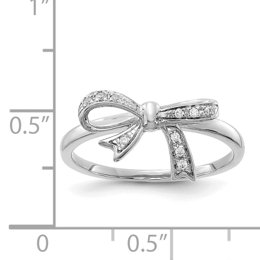 14k White Gold 1/20 carat Diamond Bow Ring RM5701