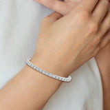 14k White Gold Complete 3.75 carat Round A Diamond 4-prong 7 inch Tennis Bracelet X2163WA