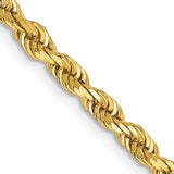 14K 26 Inch 3.35mm Diamond-cut Quadruple Rope Lobster Clasp Chain QTR025