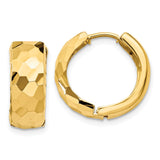 14k Faceted & Polished Hinged 6mm Hoop Earrings H786