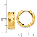 14k Faceted & Polished Hinged 6mm Hoop Earrings H786